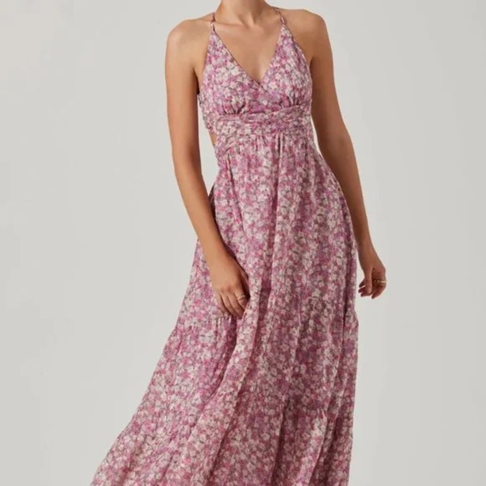 ASTR the Label Frolic Floral Maxi Dress - pink purple